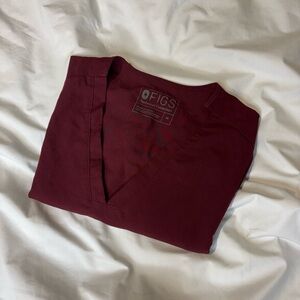 Figs Burgundy Casma Scrub Top